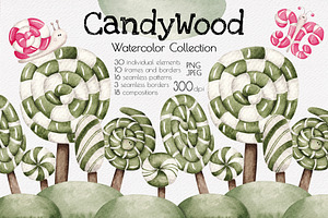 Watercolor Collection Candy Wood