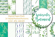 Botanical Watercolor Digital Paper, a Pattern Graphic by Annakristal (Thumbnail 1 of 4)