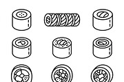 390 Sushi Restaurant Icons, an Outline Icon by adenpinkstore (Thumbnail 2 of 13)