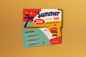 Red Flat Design Summer Sale Voucher