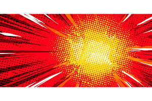 Anime burst effect. Comic explosion, an Illustration by Stock-Smart-Start