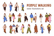 People citizens walk on street set, a Person Illustration by Good Studio (Thumbnail 1 of 10)