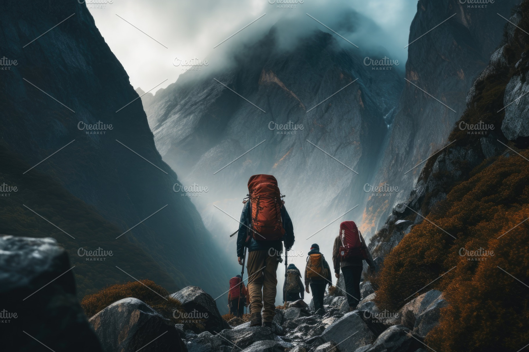 Hikers in Himalayas, Nepal. Trekking, a Photo by Iftikhar Alam