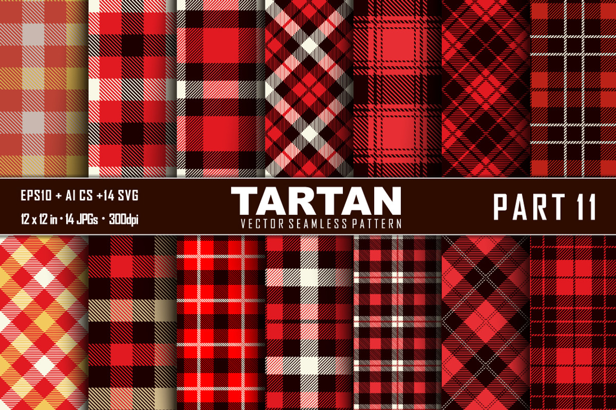 Seamless  Tartan Pattern Part -11, a Pattern Graphic by Vectorchoice (Photo 1 of 7)