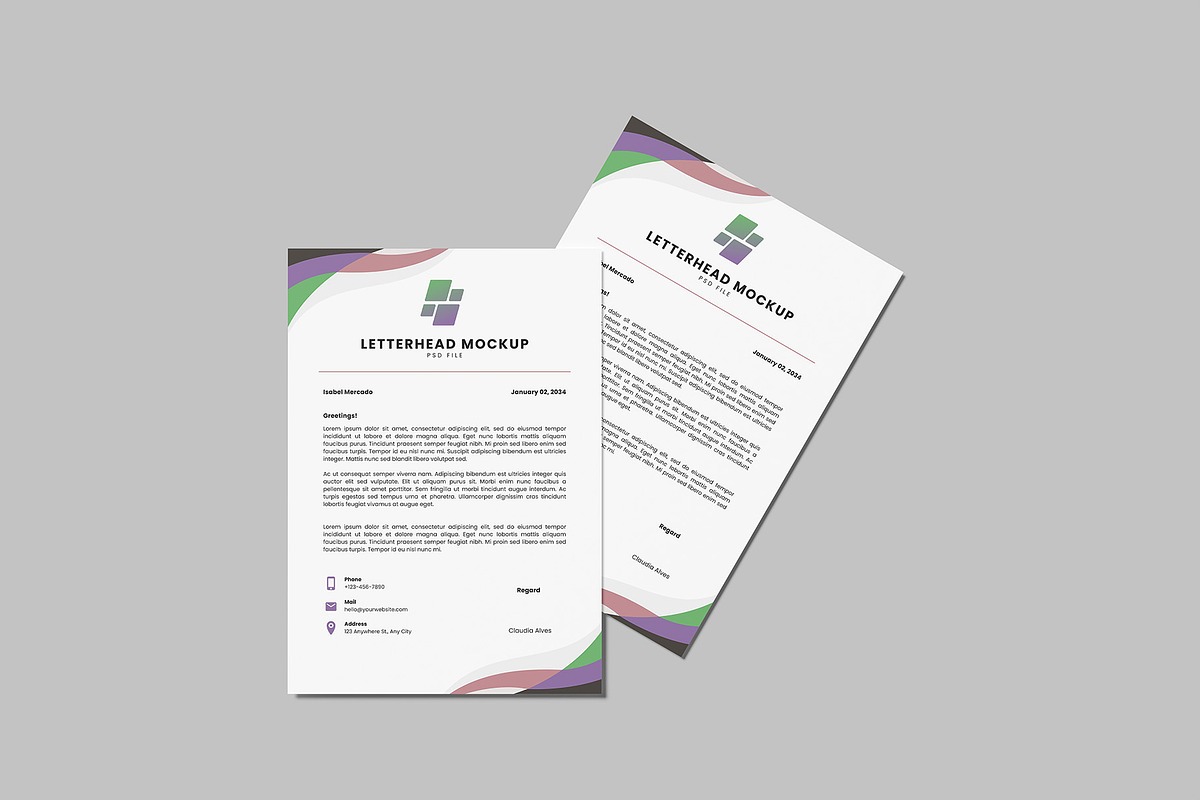 Letterhead Mockup, a Product Mockup by Graphiculon (Photo 4 of 13)