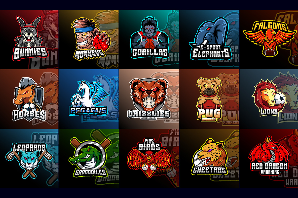 50 Animals Sport Mascot Team Badge, a Branding & Logo Template by Becris (Photo 5 of 7)