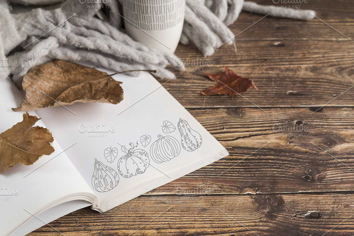 Pumpkins doodle vector clipart, a Seasonal Illustration by Contes_de_fée (Photo 8 of 8)