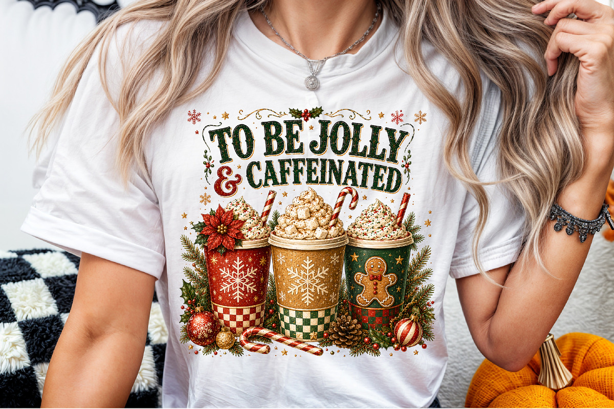 Jolly & Caffeinated Coffee Christmas, a Seasonal Illustration by Sublimation Artist (Photo 6 of 9)