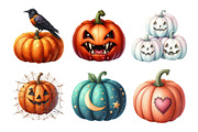 Halloween Pumpkins Collection Clipar, an Illustration by Daily.Designs (Thumbnail 2 of 5)