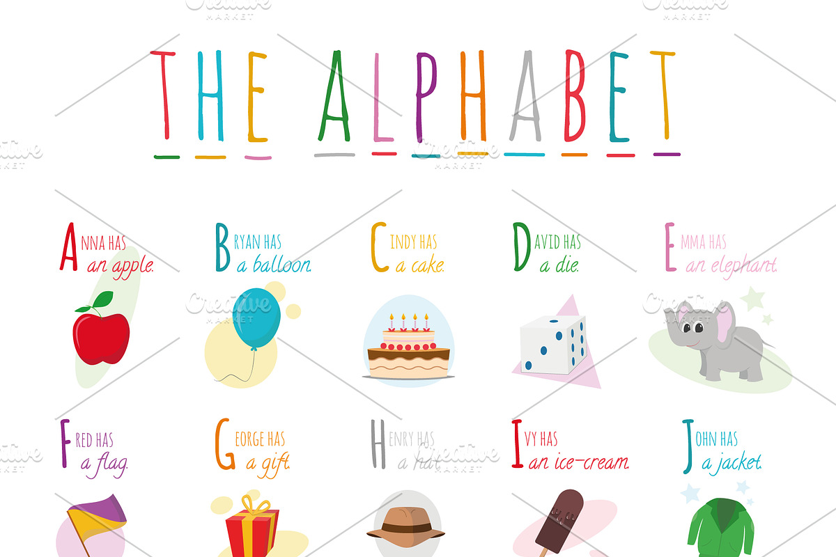 English Alphabet Illustration, an Education Illustration by asantosg