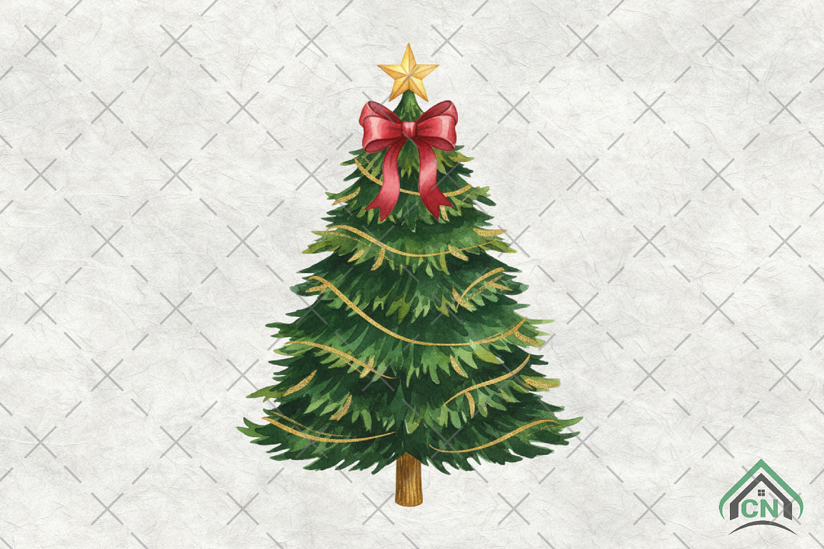 Coquette Christmas Tree Glitter Png, an Illustration by Craft Nest (Photo 1 of 6)