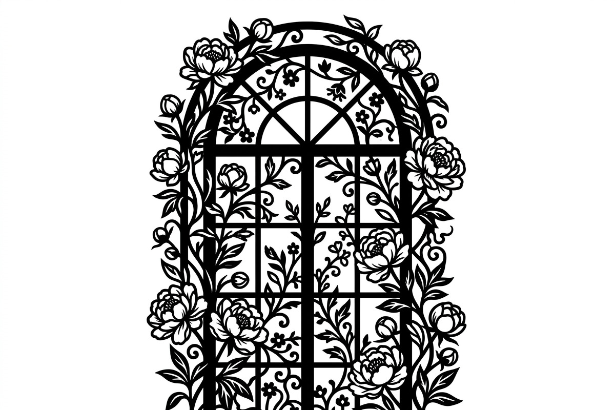 50 Floral French Window Ornament, a Decorative Illustration by Amazin_art (Photo 10 of 24)