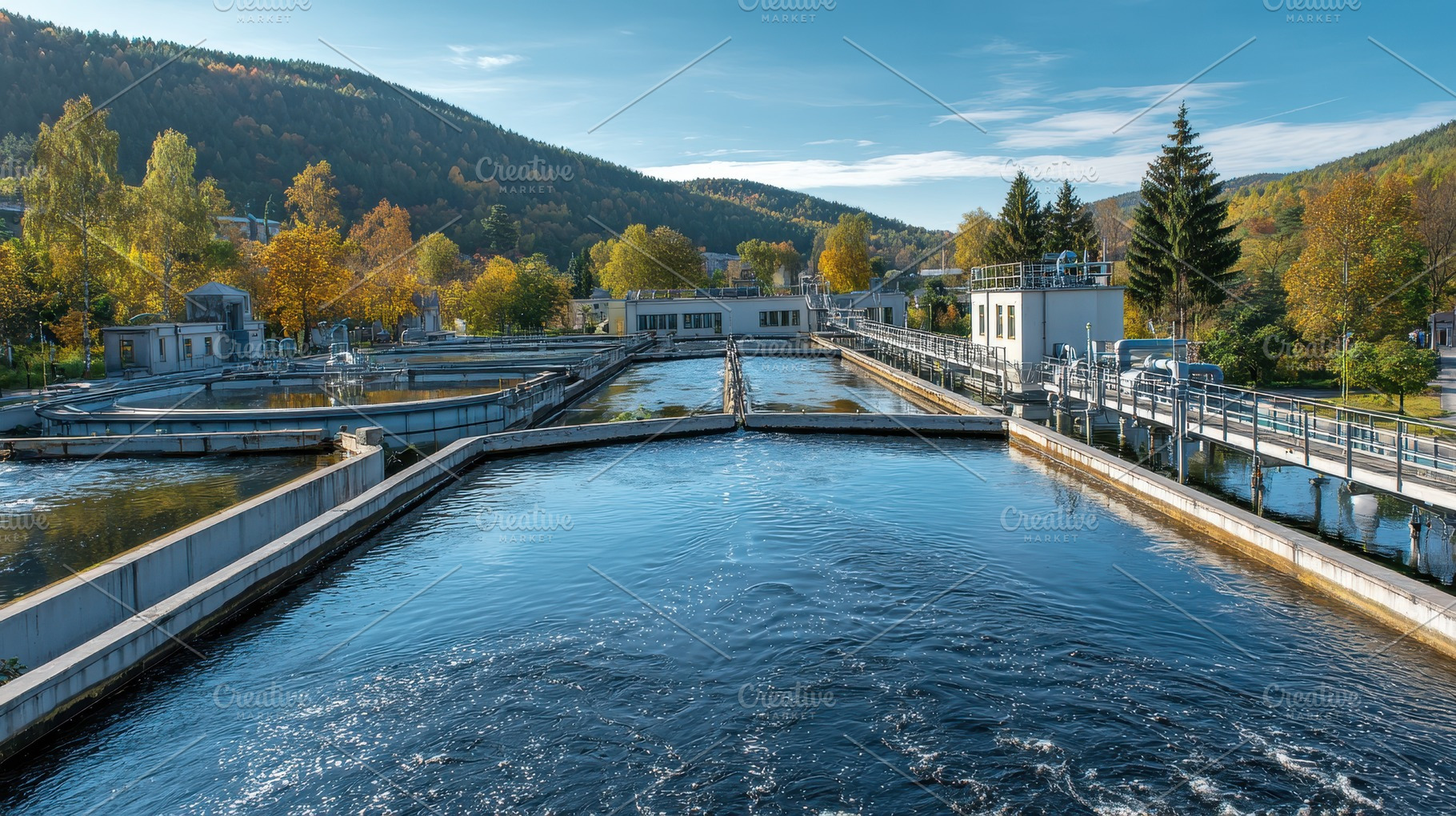 Water treatment facility with clear, a Photo by Pavel_design