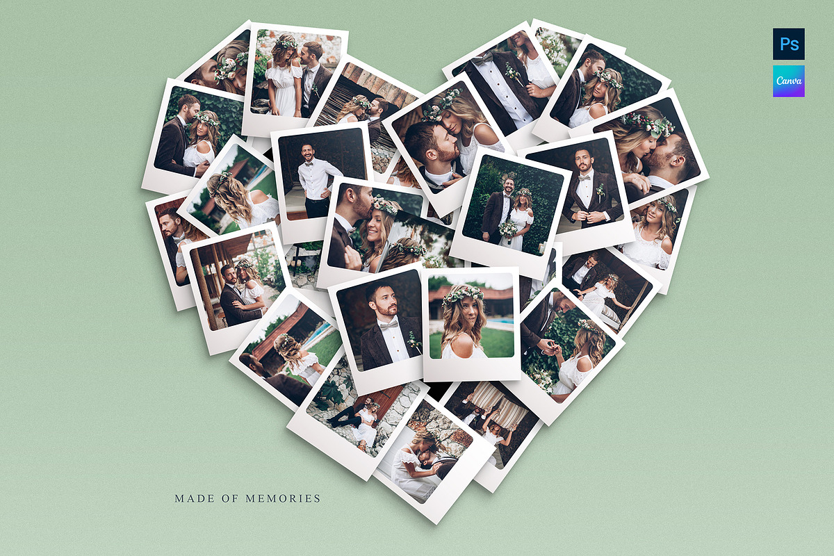 Love Heart Photo Collage Template, a Social Media Template by DesignerCandies (Photo 1 of 5)