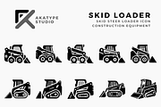 Skid Loader Icon Vector, a Solid Icon by Akatype Studio (Thumbnail 1 of 3)