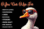Blocky-Style Funny Goose PNG Bundle, an Illustration by CreationArt (Thumbnail 3 of 9)
