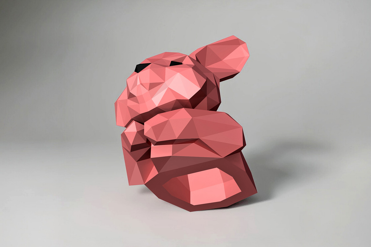 Rabbit bust - 3d papercraft, a Print Template by PAPER amaze