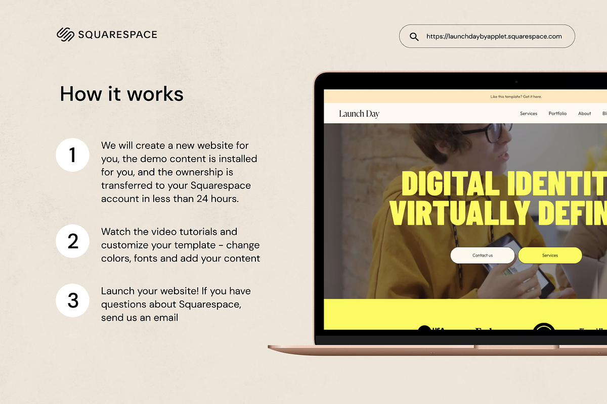 Squarespace Template: Launch Day, a Squarespace Template by Applet Studio (Photo 5 of 6)