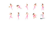 Sporty Woman – Set of 45 Poses, a Person Illustration by 3DMask (Thumbnail 5 of 6)