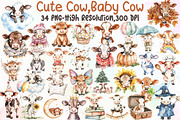 Cute Cow Clipart Baby Cow Png, an Illustration by Sublimation Artist (Thumbnail 1 of 6)