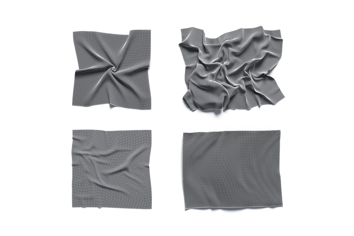 Wrinkled Cotton Textile Set 3D Model, an Object 3D Model by rebrandy (Photo 9 of 9)