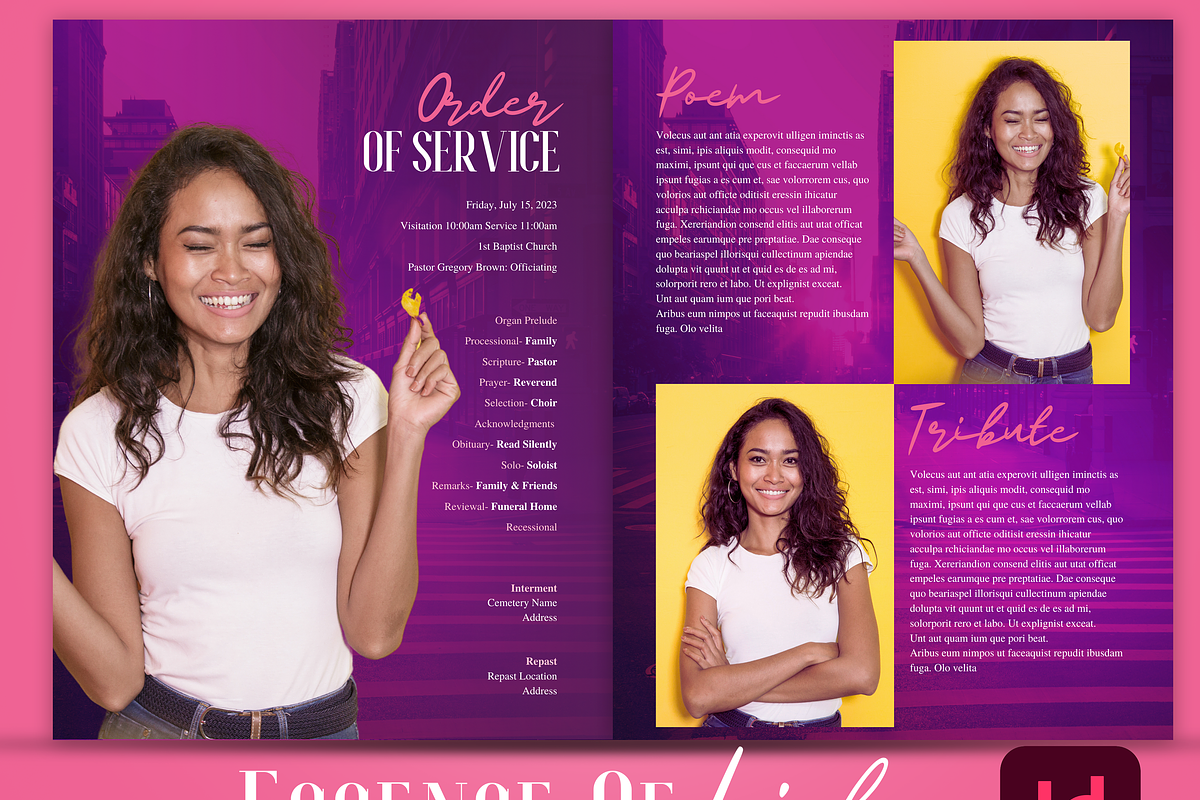 Tabloid Booklet | Funeral Program, a Stationery Template by Nate Bartlett Design (Photo 5 of 6)