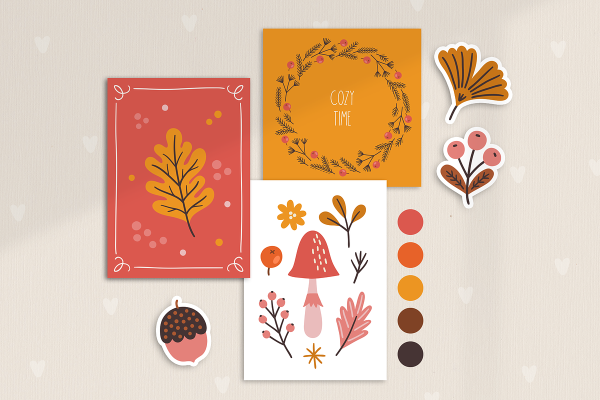 Autumn Leaves Kit, a Seasonal Illustration by miumiu (Photo 2 of 15)