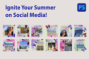 Summer Vibes, a Social Media Template by Digital illustration shop (Thumbnail 1 of 6)