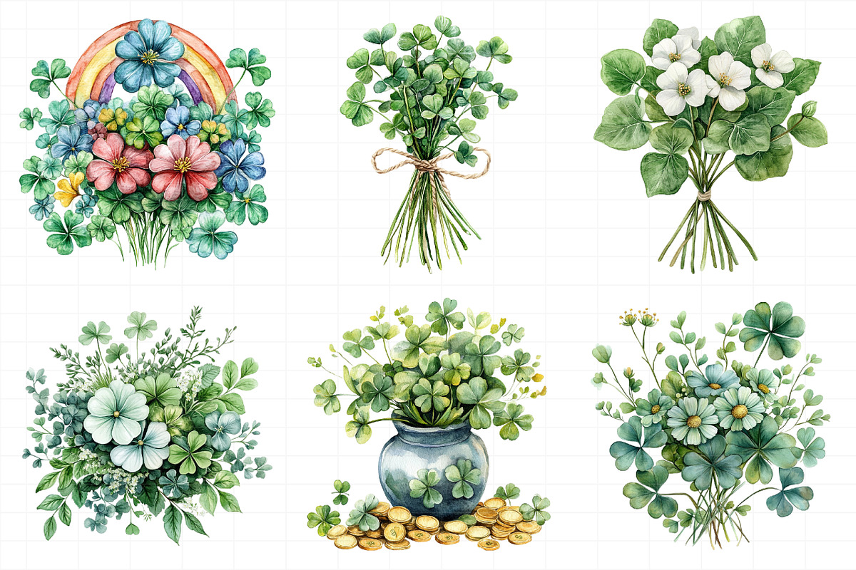 Saint Patrick’s Day Bouquet Clipart, an Illustration by Daily.Designs (Photo 3 of 8)