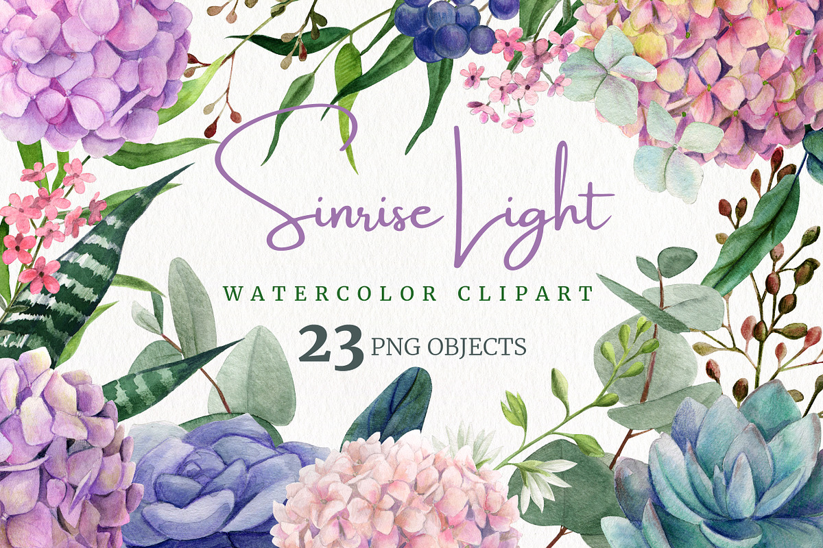 Watercolor Floral Collection, an Object Graphic by JSolomatina (Photo 1 of 5)