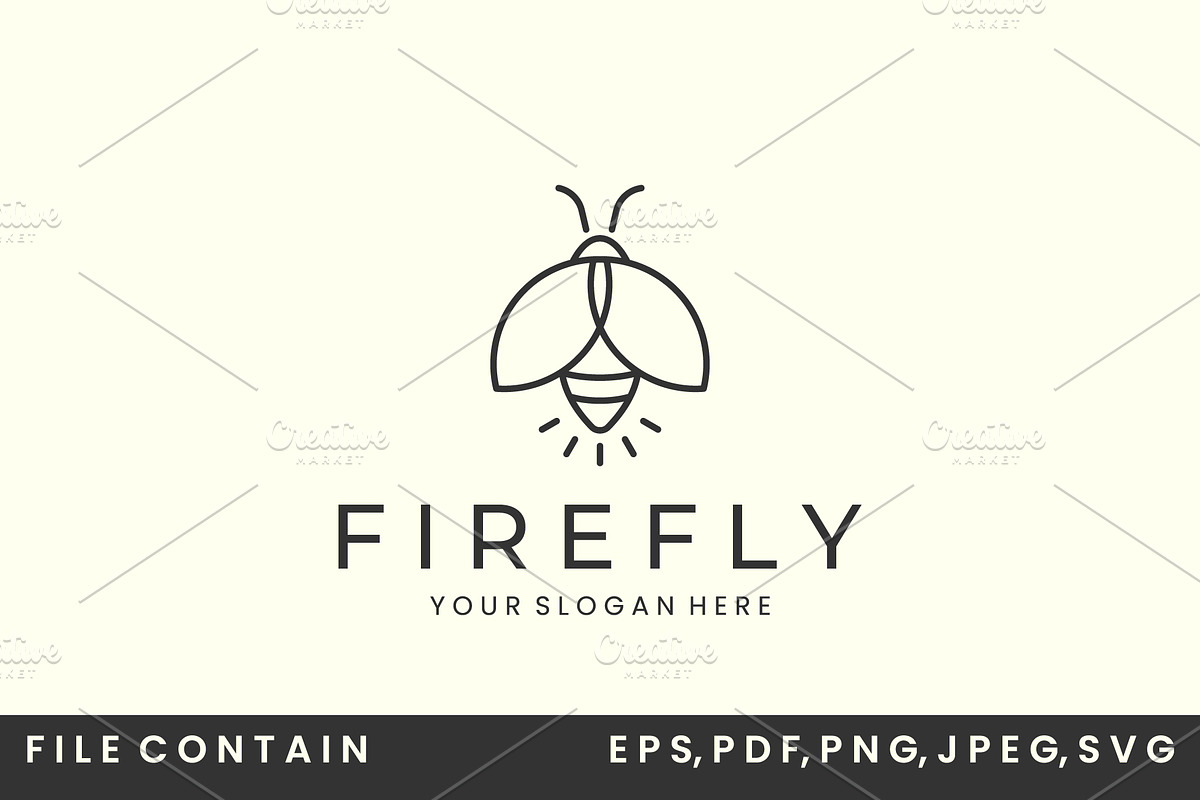firefly with line art logo vector, a Branding & Logo Template by SD 22