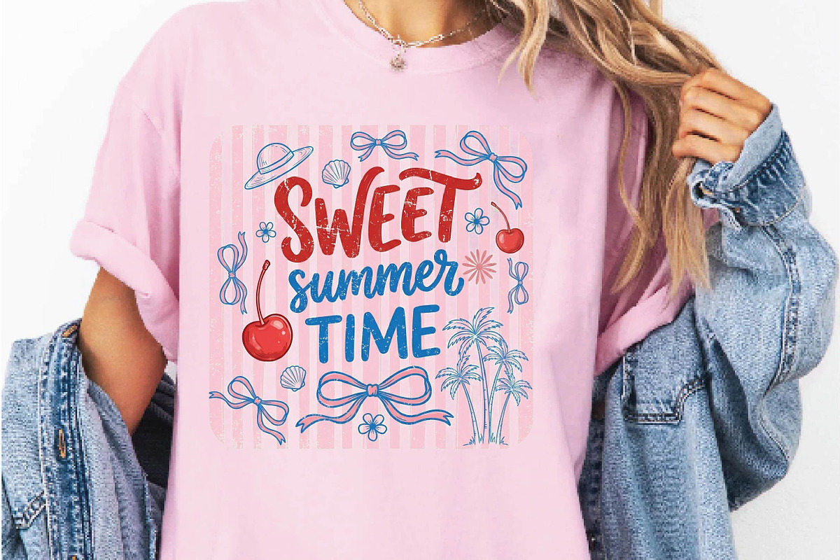 Cute Cherry Bow Summer Sublimation, a Seasonal Illustration by DreamPrint404 (Photo 4 of 6)
