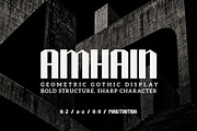 Amhain – Geometric Blackletter Font, a Blackletter Font by Graphr (Thumbnail 1 of 5)