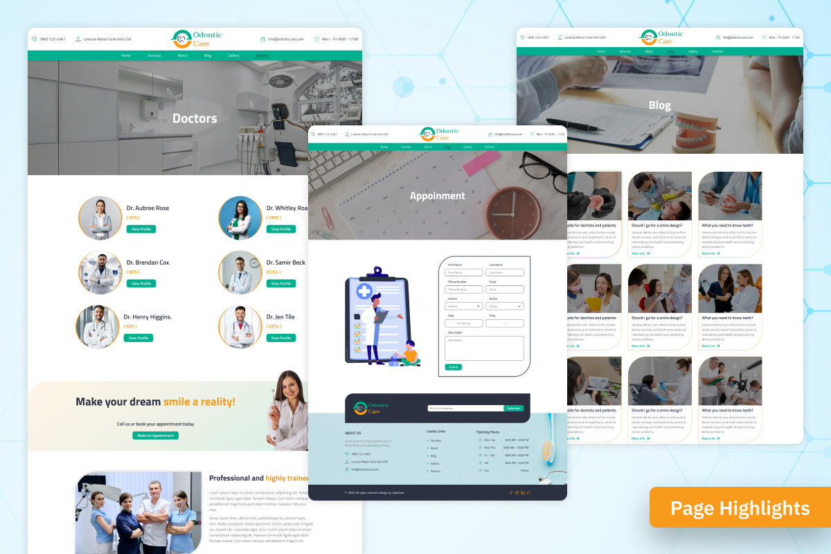 Odontic Care - Website Figma UI Kit, an UI Kit Template by Uptechies (Photo 2 of 4)