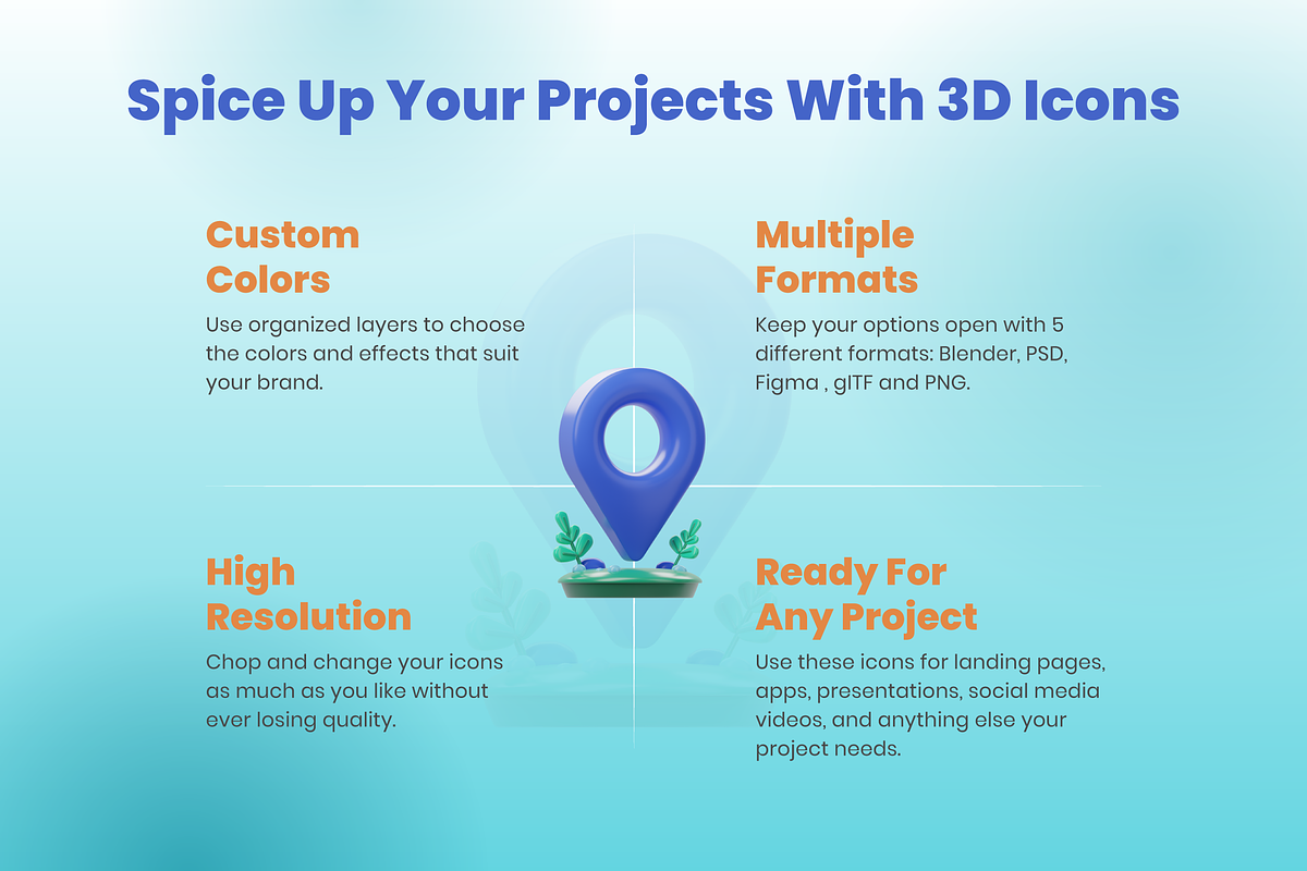 3D Contact Us Icons, a Characters & Person 3D Model by Flat Icons (Photo 3 of 8)