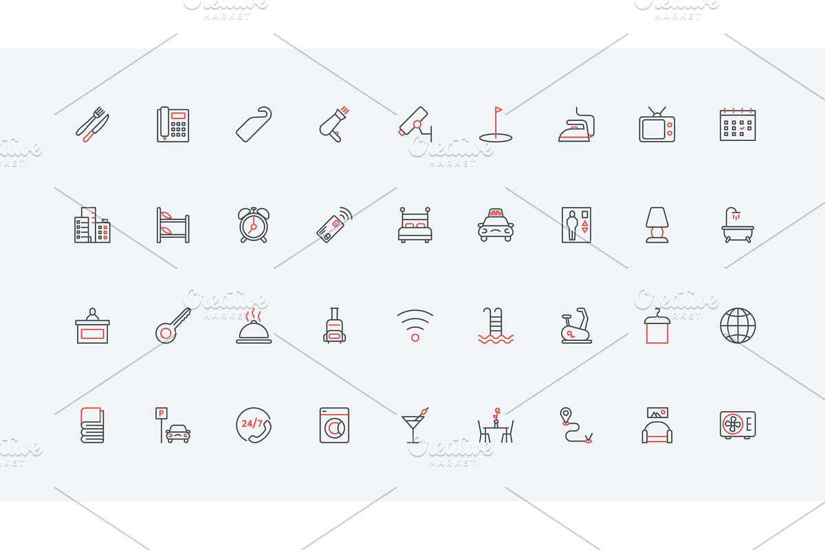 Hotel hospitality accommodation icon, an Object Illustration by Lemberg Vector