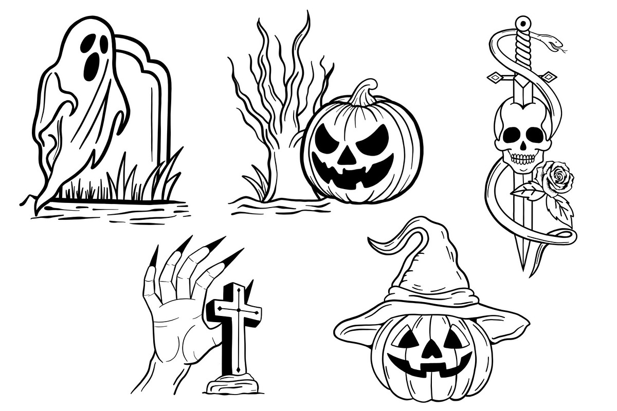 Dark Horror Tattoo stamps procreate, a Brush Add-On by aivos (Photo 4 of 7)