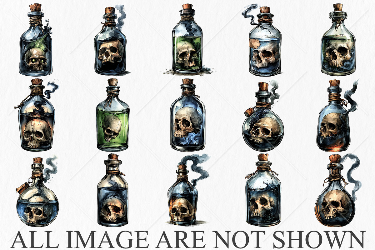 Whimsical Halloween Poison Potion, a Seasonal Illustration by Canvas Craft (Photo 4 of 10)