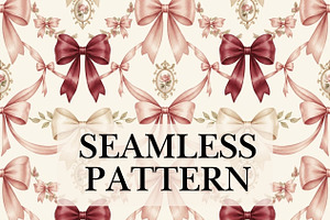 Vintage Bow Seamless Pattern