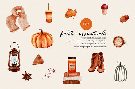 Fall/Autumn Essentials, a Food Illustration by Backyard Rose