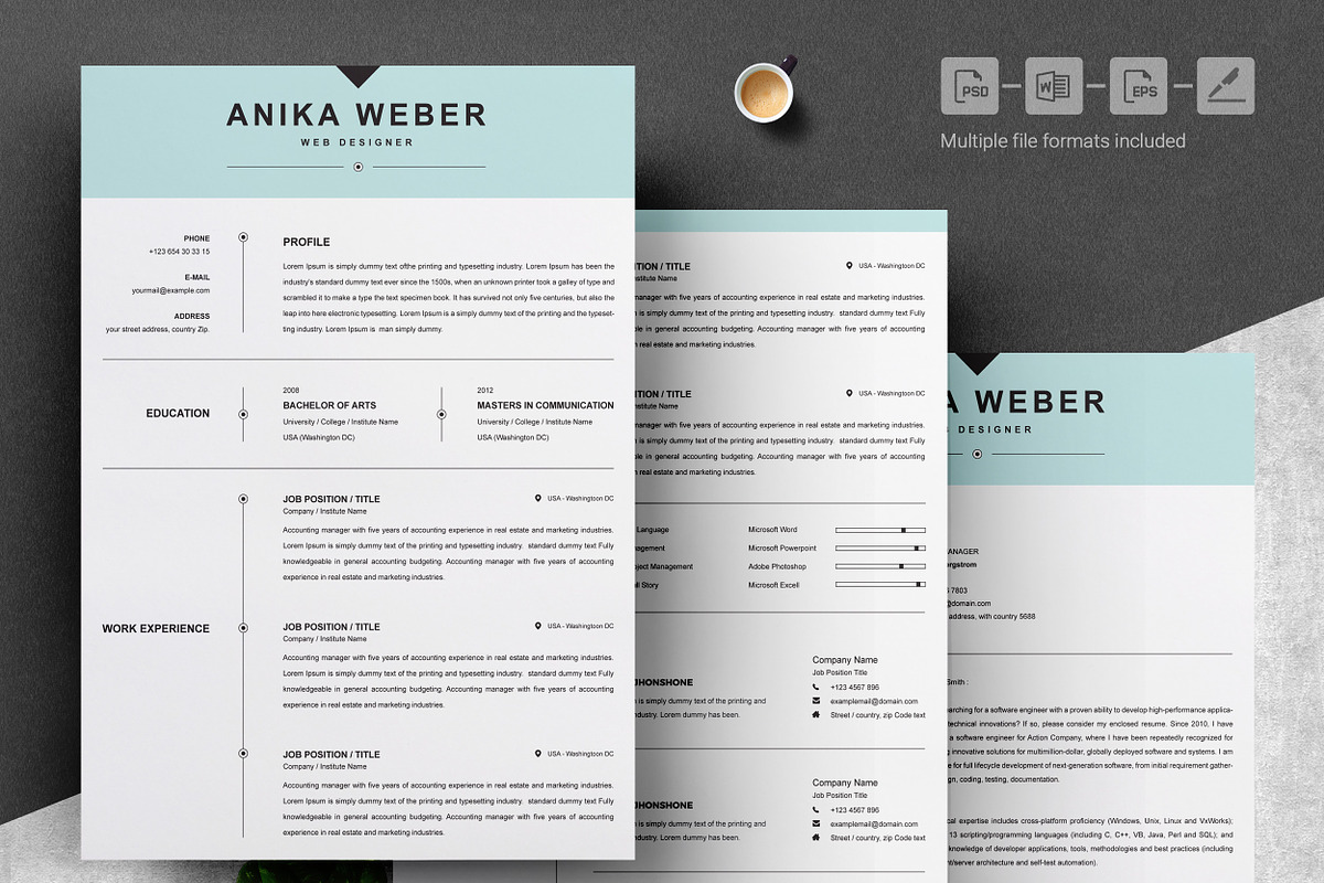 Clean Resume Template / CV Template, a Resume Template by ResumeInventor