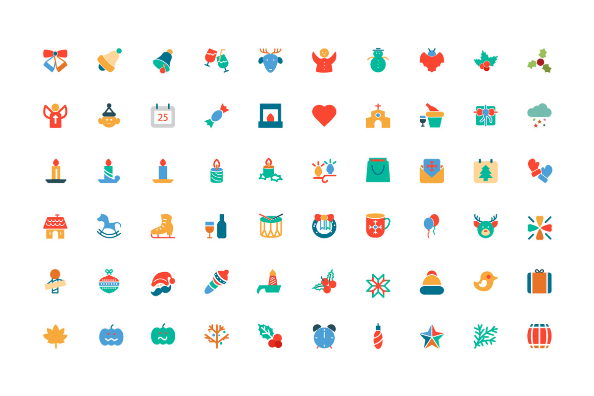 100 Christmas Colored Icons, a Solid Icon by Creative Stall (Photo 2 of 2)