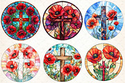 Poppy & Cross Faux Stained Glass, an Illustration by DreamCafeArt (Thumbnail 2 of 9)