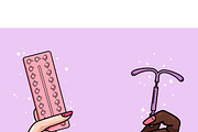 Contraception Methods with Hands, a Person Illustration by MISS CHATZ (Thumbnail 3 of 3)