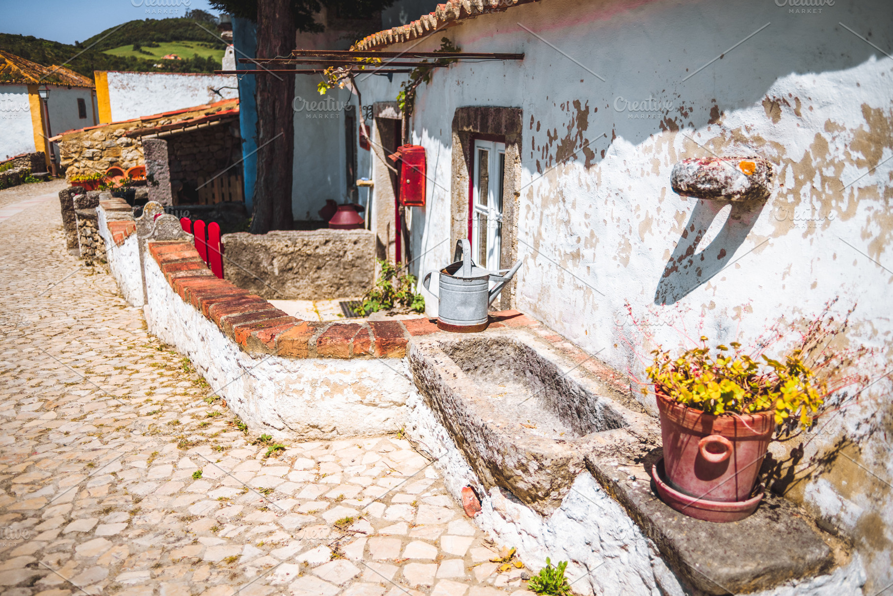 Rustic house and cobblestone path, an Architecture Photo by SkyNext