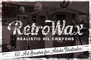 60 Retro Oil & Wax Crayon Brushes, a Brush Add-On by Brigantine Designs (Thumbnail 1 of 6)