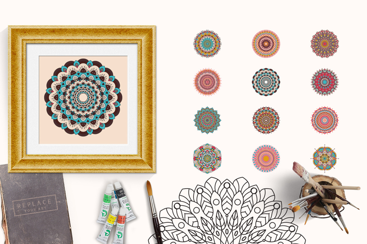 12 colorful mandala, an Object Graphic by Kseniia Kuznetsova (Photo 3 of 3)