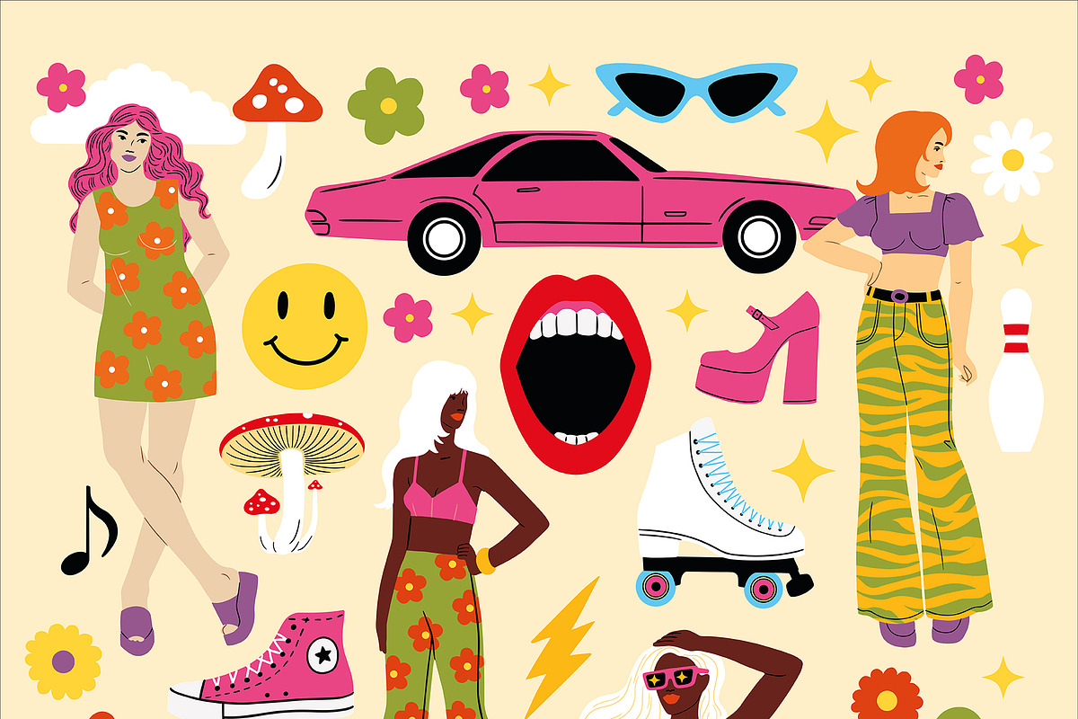RETRO VIBES Graphics Bundle, a Person Illustration by Katerina Osa (Photo 22 of 23)