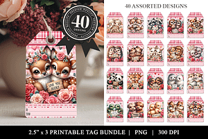 Valentine Printable Gift Tag Bundle, a Stationery Template by Bijou Bay