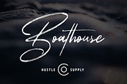 Boathouse - A Signature Brush Font, a Script Font by Hustle Supply Co. (Thumbnail 1 of 8)